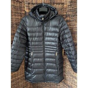 Andrew Marc Packable Lightweight Premium Down Hooded Puffer Jacket Coat Large